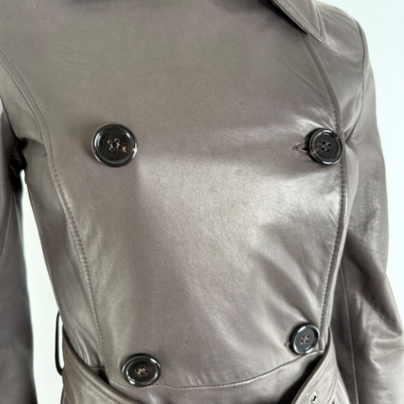 NWT Dolce & Gabbana Brown Long Collared Belted Long Leather Coat Jacket - Picture 8 of 13